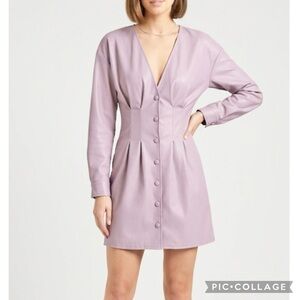 Missguided Dress Faux Leather Lilac Purple NWT 4 Cocktail Chic Mod
